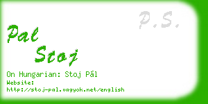 pal stoj business card